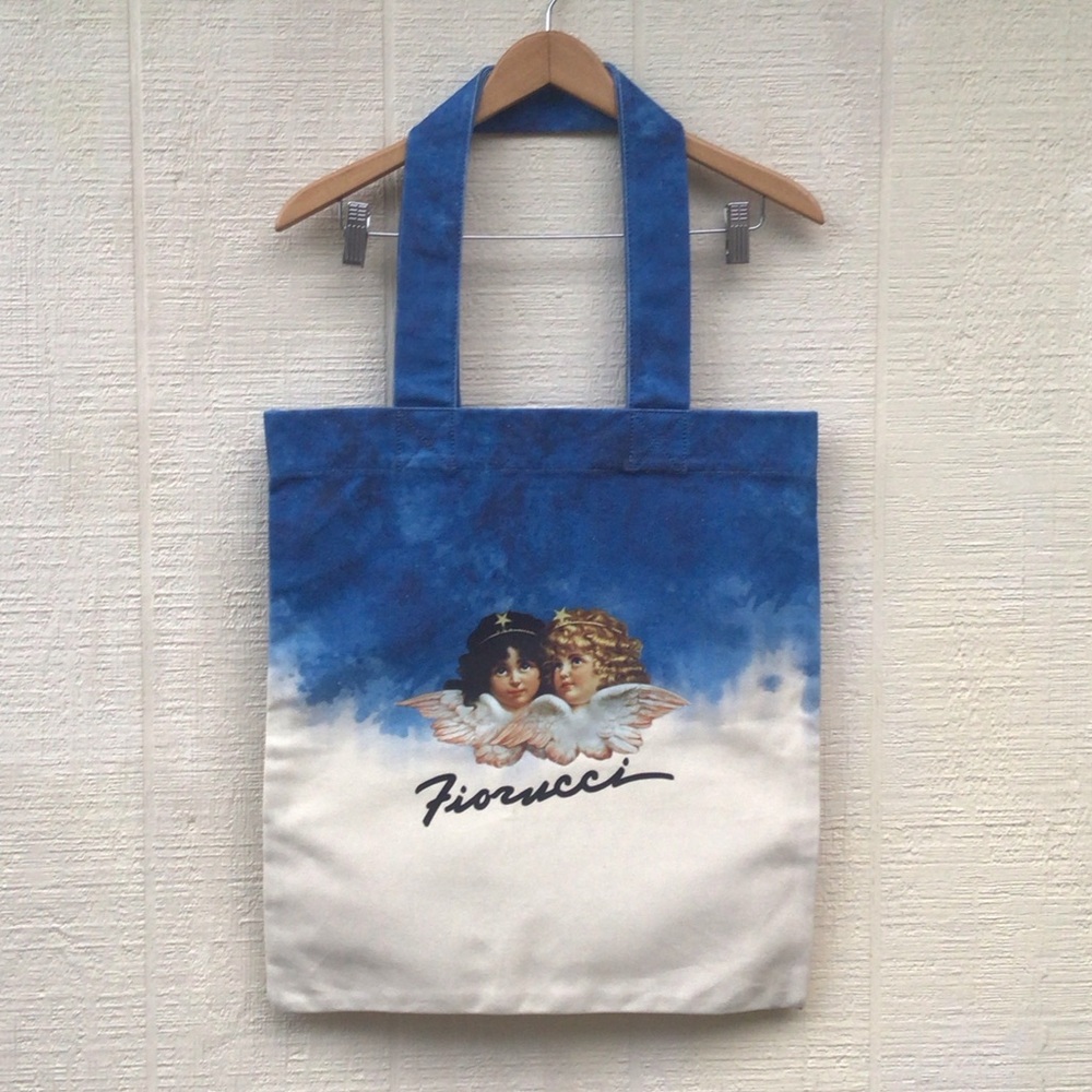Fiorucci Ombré Angels tote bag Blue and Cream iconic cherubs cotton bag